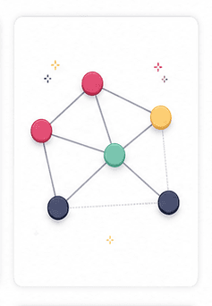 Generated light-mode node connection illustration for the Logic Linker landing